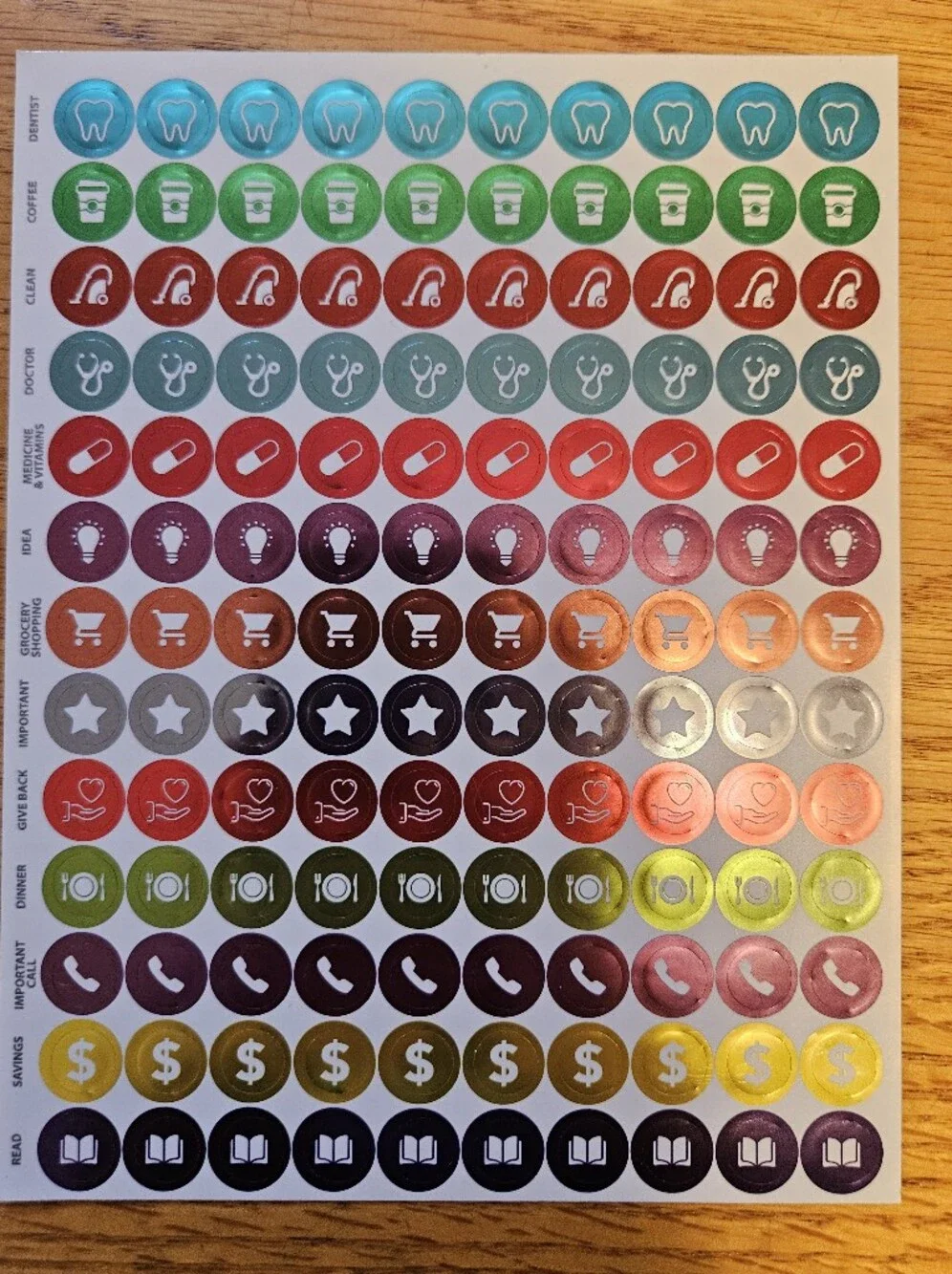 Colorful Planner Icon Sticker Sheet - Multi-Color